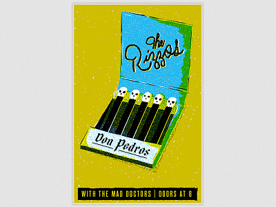 The Rizzos Poster band black design illustration lettering matches music ny poster punk script skulls