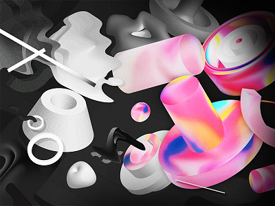3D Patterns 3d color design fashion illustration illustrator neon pattern photoshop rainbow saturated warp