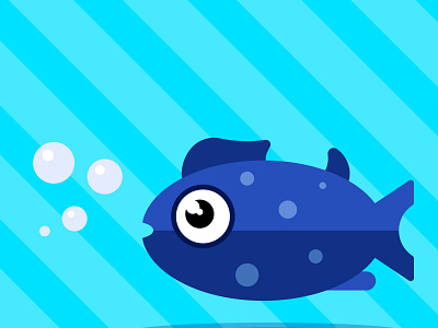 Cute Blue Fish design fish fishing flat illustration minimal sharks vector