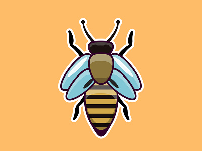 Bee Illustration bee butterfly design flat illustration moscat vector