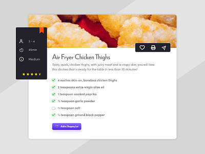 #DailyUI Day 40 - Recipe