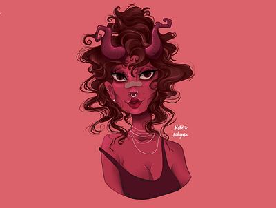 The devil you know art cartoon character art digital art digital illustration digitaldrawing digitalpainting girl illustration illustration art