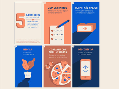 5 tips on how to be happier graphic design illustration infographic