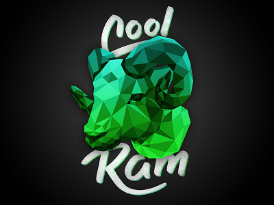 Cool Ram illustrator lettering low neon photoshop poly ram