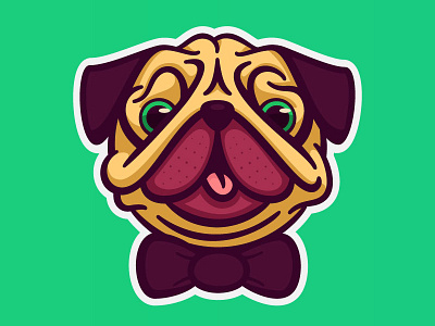 Pug Face animal dog logo vector