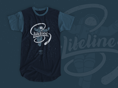 Lifeline T-Shirt astronaut distressed lettering lifeline realthread silkscreen space stars tshirt vector