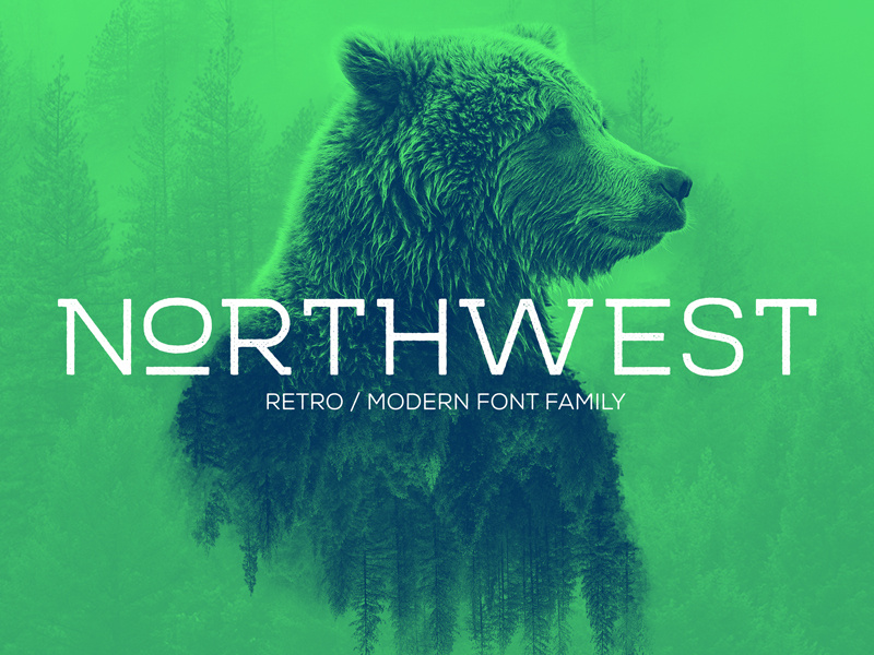 Northwest Font 1.0 creativemarket wild nature bear adventure roug clean modern retro outdoor font