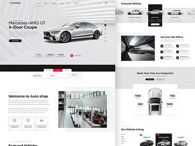 AutoShop - Home page app design branding car ecommerce home page interaction interface landing page online store typography ui uidesign uiux user experience userinterface web web design web designer webdesign website