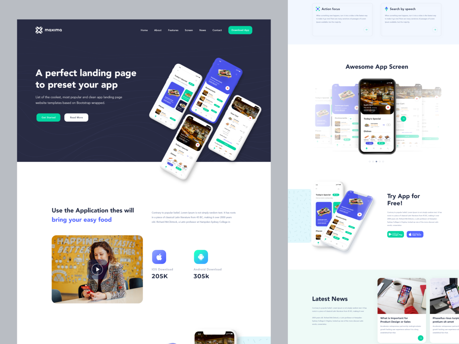 Maxima - App Landing Page Design V1 By Afsar Hossen For Hook & Hub | UX ...