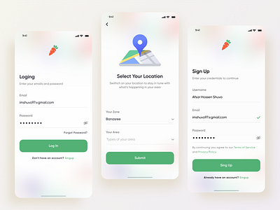 Online Groceries App- Sign in/Sign up app design ecommerce flat icon ios minimal mobile app mobile apps mobile ui product design shopping app signup site typography ui ux vector
