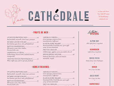 Cathédrale Restaurant Branding brand identity branding design graphic design illustration logo logo design menu design restaurant branding typography