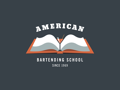 American Bartending School american bartending book brand glass logo mark martini school type typography