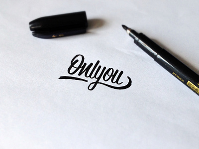 There's Onlyou brush handlettering inabrush lettering script sketch