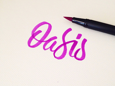 Oasis brush calligraphy hand lettering in a brush lettering logo logotype script type typography