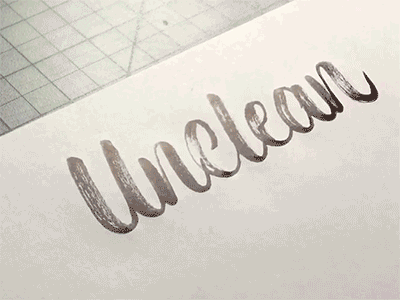 Unclean calligraphy hand lettering inabrush lettering