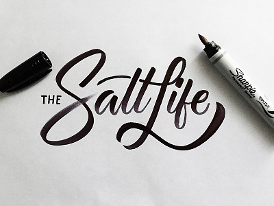 The Salt Life brush lettering calligraphy hand lettering in a brush lettering