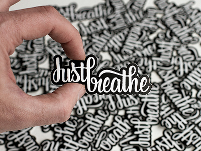 Just Breathe Stickers handlettering lettering