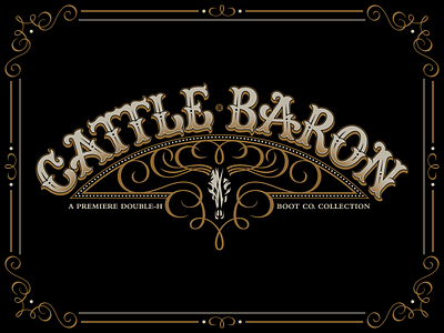 Cattle Baron country flourish hand lettering illustration lettering logo logotype skull type typography western