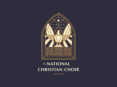 The National Christian Choir choir christian dove illustration logo