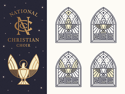 The NCC Elements bird christian dove fish logo monogram moon shield sun type typography