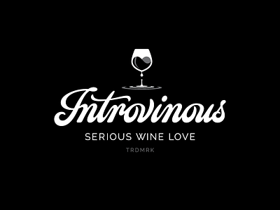 Introvinous hand lettering heart lettering logo logotype splash wine