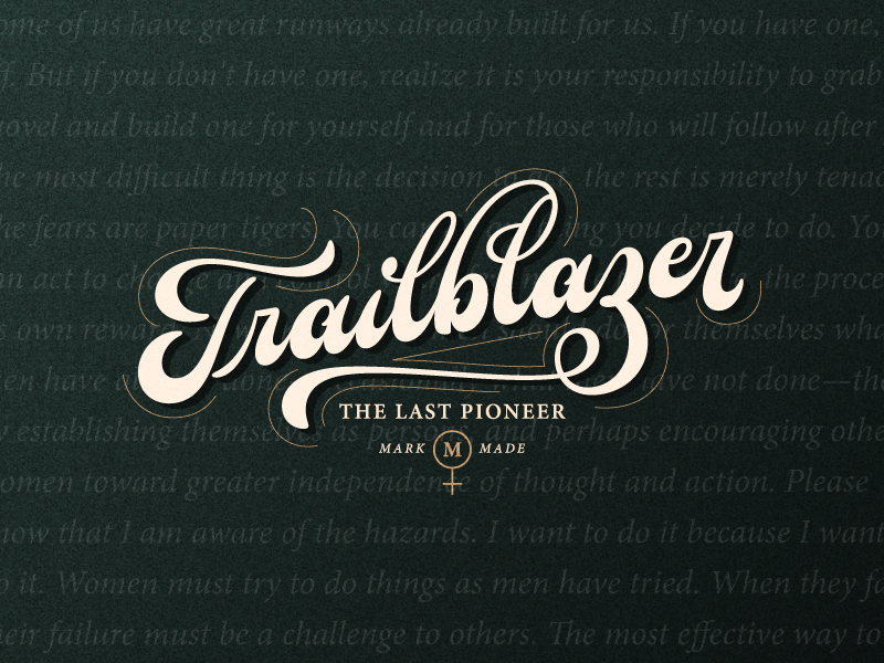 Trailblazer logotype logo clothing apparel calligraphy script typography type hand lettering lettering women