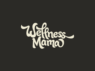 Wellness Mama logotype logo lettering brush script typography type hand lettering