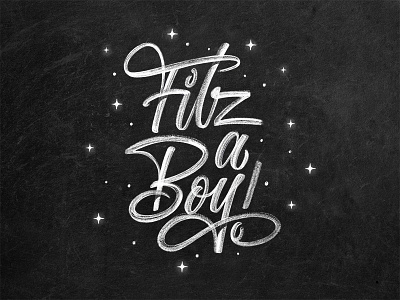 Fitz A Boy! announcement baby calligraphy chalk design hand lettering lettering mural type typography
