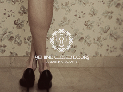 Behind Closed Doors boudoir camera keyhole logo photography sexy symbol woman
