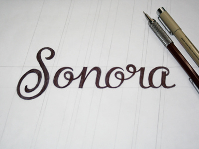 Sonora Sketch cowgirl female hand lettered lettering script type typography western