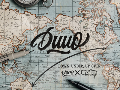 Down Under, Up Over brush calligraphy crayligraphy hand lettering lettering logo logotype los angeles new york script type typography workshops
