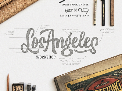 Los Angeles Workshop branding brush calligraphy custom design hand lettering identity lettering logo logotype losangeles new york script type typography wordmark workshop