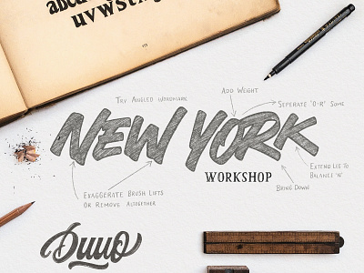New York Workshop branding brush calligraphy hand lettering identity la lettering logo logotype new york script type typography vintage visual identity wordmark