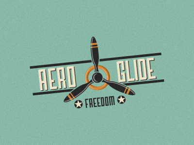 Aeroglide Freedom airplane logo plane propeller retro vintage