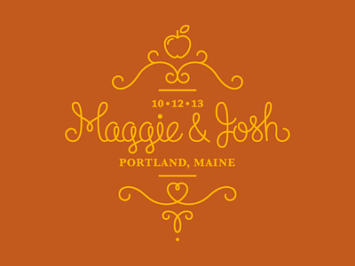 Maggie & Josh apple fall hand lettering lettering logo mark script wedding