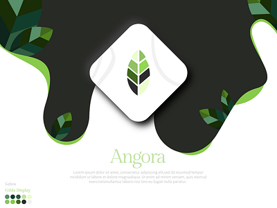 Angora app design flat green green logo illustration leaf logo nature neomorphism ui ux