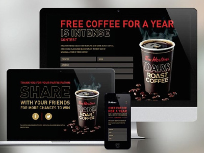 Tim Hortons free coffee contest coffee css form html web web development