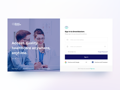 Smartdoctors Login Page Exploration aspinax design digital flat login login design login form login page login screen minimal new signin signup ui