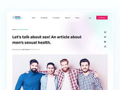 Sex talk! A blog page design. aspinax blog blogging design digital flat landing page design landingpage minimal new sex threedee