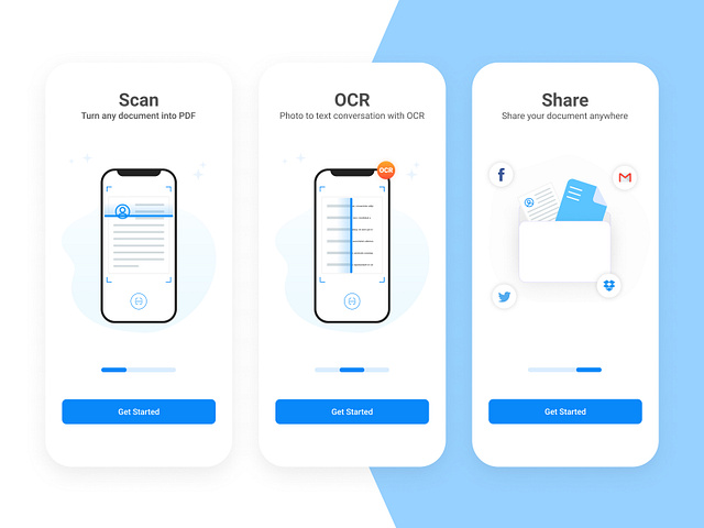 Scanner App Onboarding Page by Nabeel Ahmed on Dribbble