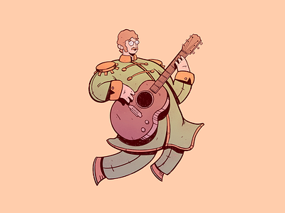 John Lennon art cartoon cartoon character character design drawing guitar illustration john lennon music rock the beatles