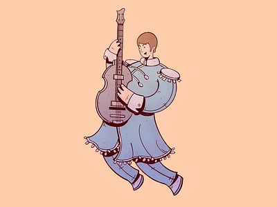 Paul McCartney cartoon cartoon character character design guitar illustration paul mccartney rock rock and roll the beatles