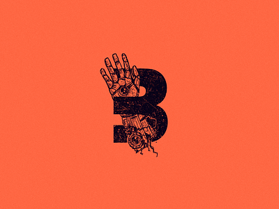 B for bionic arm. 36 days of type 36daysoftype arm art b bionic character design drawing illustration letter b logo robot scifi type