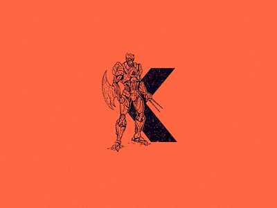 K for killer bot 36 days of type 36daysoftype android art character design drawing illustration k killer killer bot logo robot type wolverine