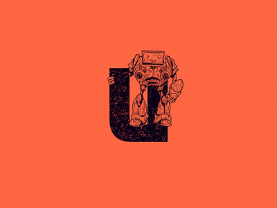 U for update 36 days of type 36daysoftype android art character design design drawing illustration logo robot type