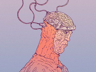 INKTOBER DAY 26: CONNECT art brain brainwave character design connect drawing helmet illustration inktober inktober 2021