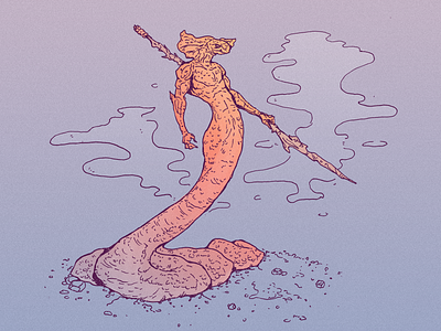 INKTOBER DAY 30: SLITHER art cartoon character character design drawing illustration inktober inktober 2021 serpent slither snake warrior