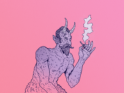 Inktober day 25: Tempting art cartoon character character design cigar design devil drawing illustration inktober tempting