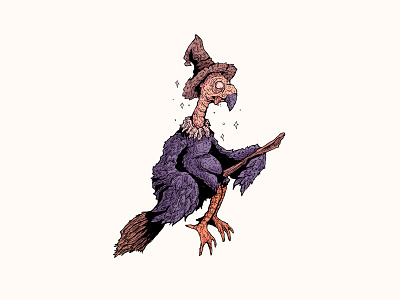 Enchanted art cartoon character character design enchanted illustraion inktober inktober2019 vulture witch