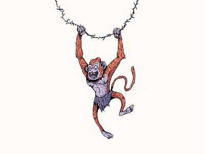 Swing art cartoon character character design drawing illustration ink inktober inktober 2019 monkey swing